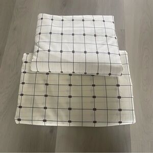 MCM Thomaston Cream Colored Grid Print KING Size Sheet Set